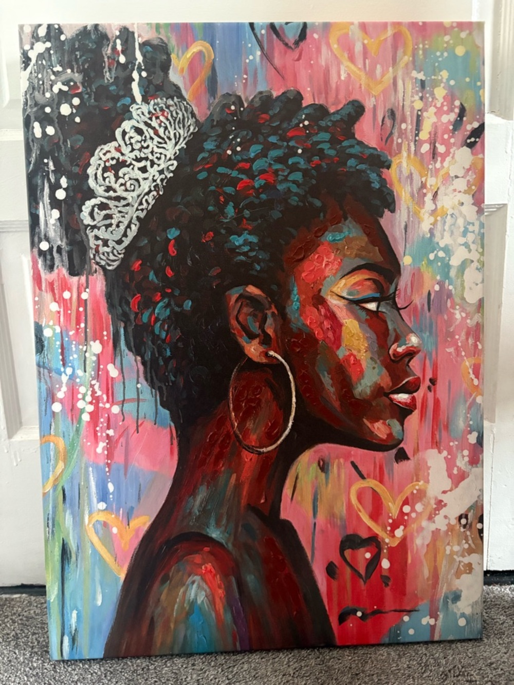 Colorful Profile Portrait Canvas Art - Multicolor
